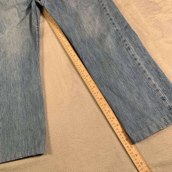 VTG Levis 501 Jeans Mens 31x27 Blue Denim Straight Button Fly Light‎ Wash Hemmed - Picture 6 of 13